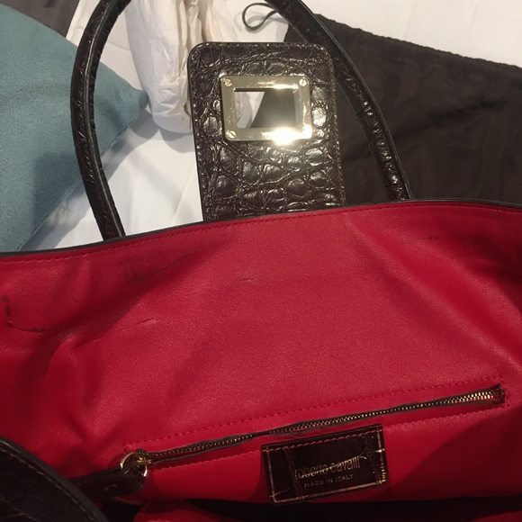 Roberto Cavalli Croc Embossed Leather Tote - Picture 8 of 8